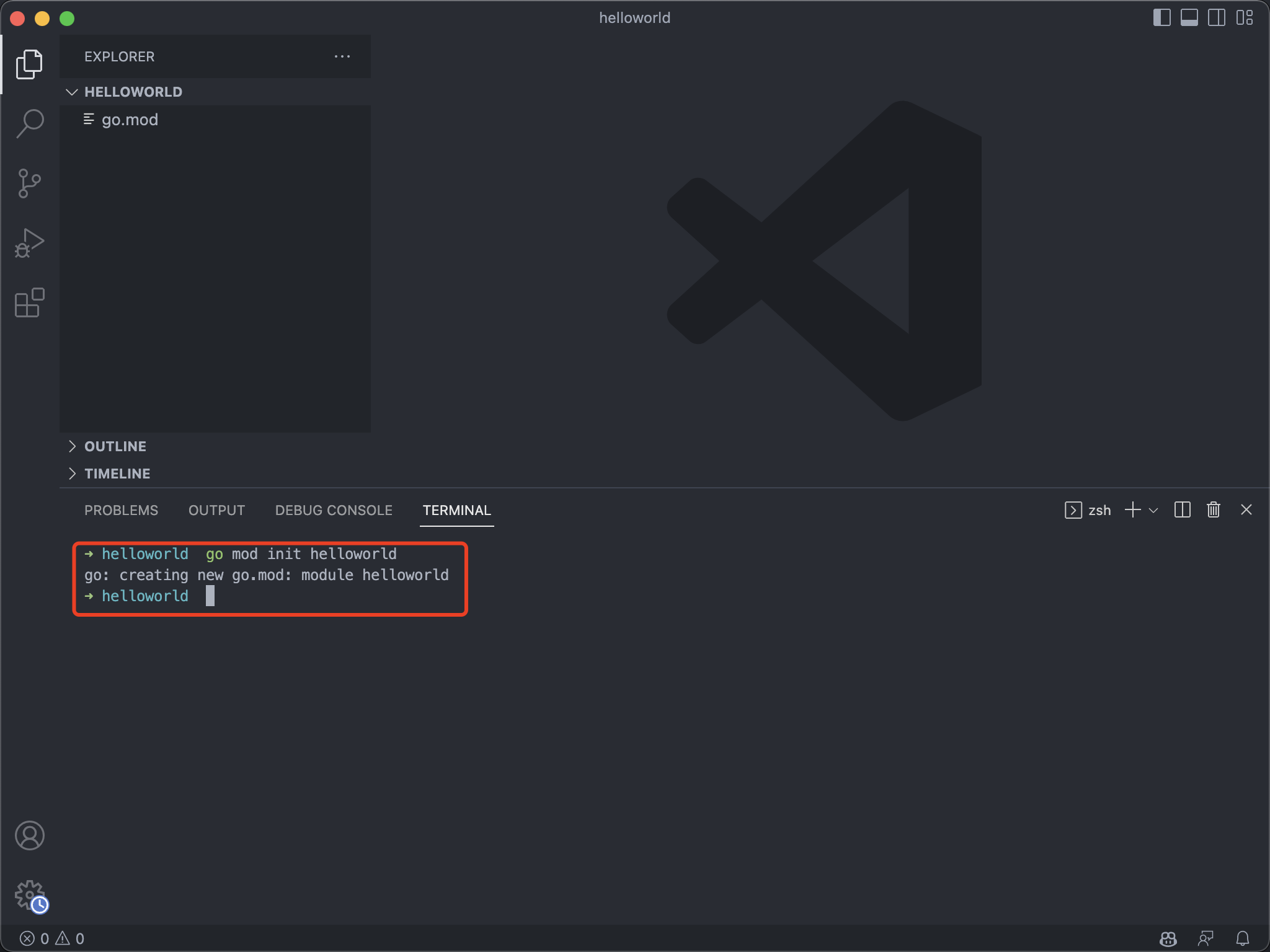 打开 VScode 终端(2) open terminal