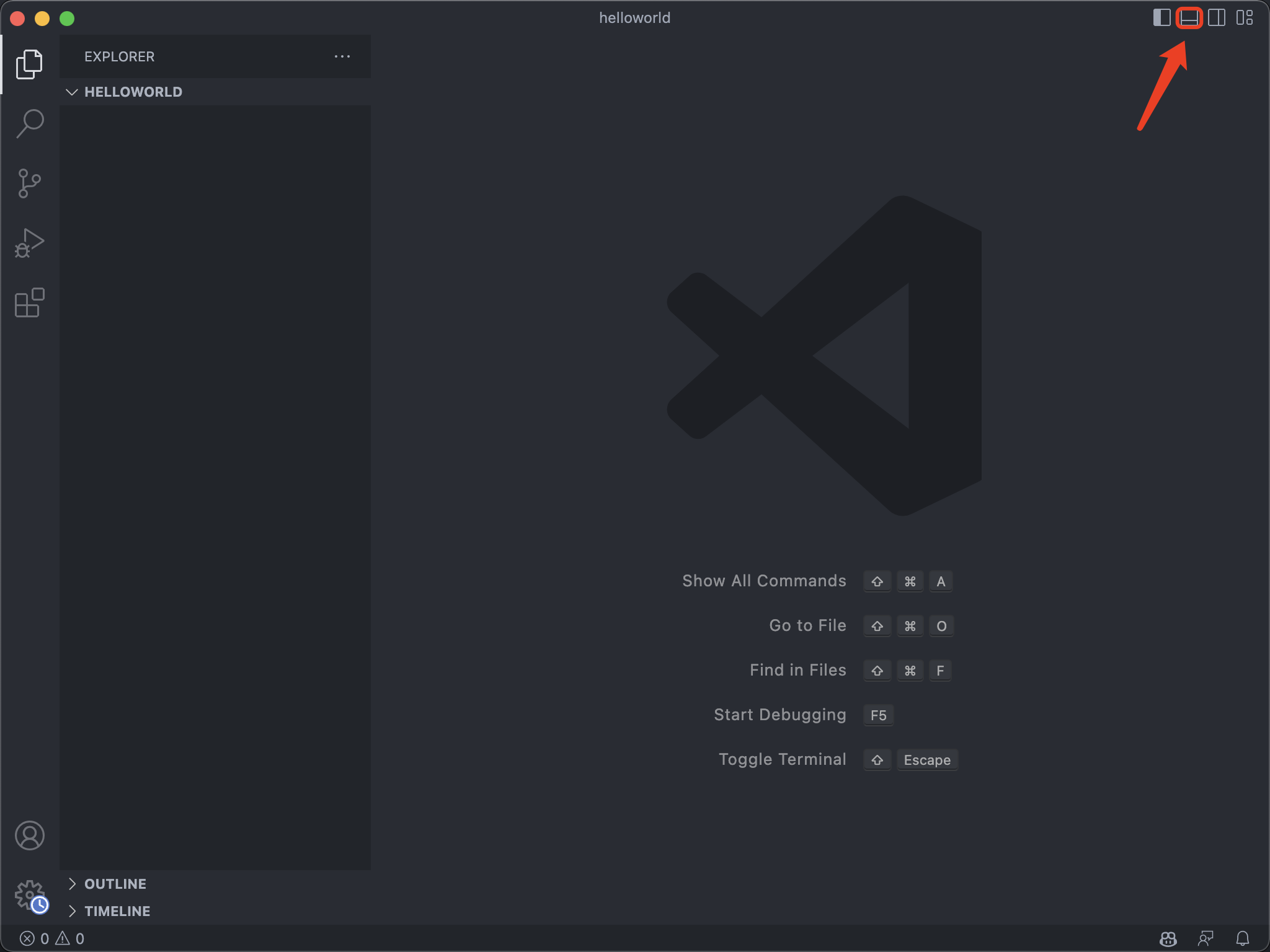 打开 VScode 终端(1) open terminal